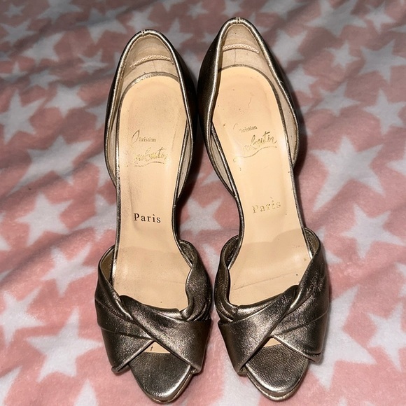 🟢SALE 🟢Louboutin METALLIC D'ORSAY PUMPS - Picture 1 of 5